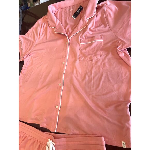 NWT GAP Body Womens Pink Pajama Set X Large Short Sleeves Shorts Classic - Picture 5 of 10